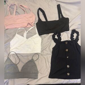 Stylish Crop Top/bralette Bundle- Black, White, Pink, Gray